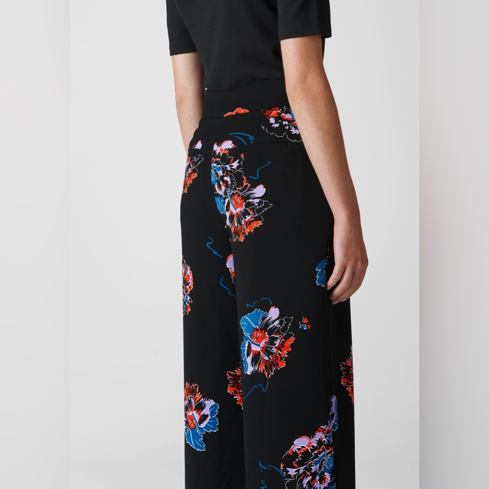 Whistles Freya Floral Cropped Culotte Wide Leg Pants Size 0/XS - Picture 5 of 9